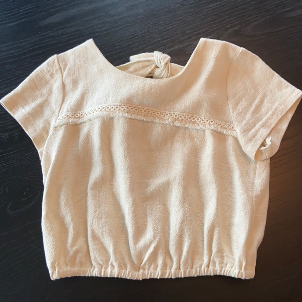 Cream crop blouse